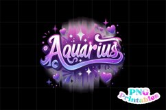 Aquarius Zodiac Airbrushed PNG Product Image 2