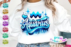 Aquarius Zodiac Airbrushed PNG Product Image 1