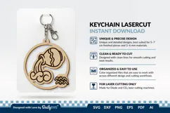 Cute Zodiac Keychain SVG | Aquarius Astrology Design Product Image 3