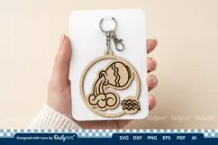 Cute Zodiac Keychain SVG | Aquarius Astrology Design Product Image 2