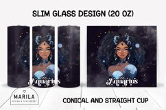 Aquarius Sign Skinny Tumbler Sublimation Designs Product Image 2