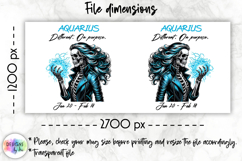 Snarky Skeleton Zodiac Sign Mug Wrap, Aquarius Zodiac Mug Product Image 2