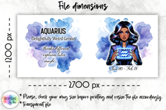 Zodiac Sign Mug Wrap PNG, Aquarius 15oz Sublimation Design Product Image 2