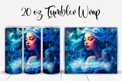 Aquarius Zodiac Sign Tumbler Wrap Sublimation Product Image 3