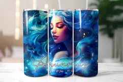 Aquarius Zodiac Sign Tumbler Wrap Sublimation Product Image 2