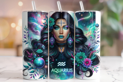 Aquarius Tumbler Wrap, Zodiac Tumbler, Astrology Tumbler PNG Product Image 1
