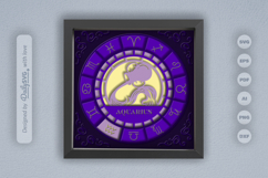 Aquarius Zodiac 3D Shadow Box Layered Papercut Product Image 2
