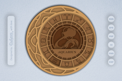 Aquarius Zodiac Layered Laser Cut Product Image 1