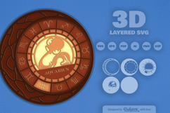 Aquarius Zodiac Layered Laser Cut Product Image 2