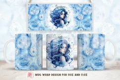 Zodiac Mug Wrap Sublimation Designs, Aquarius Mug, Aquarius Png