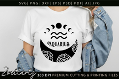 AQUARIUS Zodiac Sign SVG for Cricut Celestial moon SVG Product Image 4