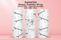 Aquarius zodiac skinny tumbler sublimation wrap with high resolution and transparant background are for 20oz and 30oz skinny tumbler