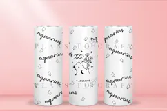 Aquarius zodiac skinny tumbler sublimation wrap with high resolution and transparant background are for 20oz and 30oz skinny tumbler