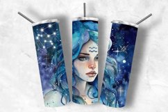Aquarius Zodiac Signs Tumbler Sublimation Design Alcohol Ink Product Image 1