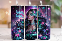Aquarius Tumbler Wrap, Zodiac Tumbler, Astrology Tumbler PNG Product Image 1