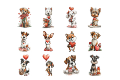 Valentine Dog Clipart Product Image 2