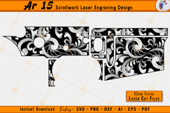 AR 15 Firearms Gun Scrollwork Laser Engraving Design Files