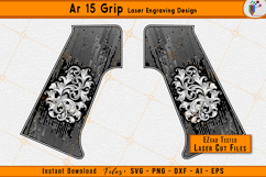 AR15 grip scroll, Grip engraving file, Gun scrollwork, Laser engraving svg, Firearms grip design, EZCAD laser files, firearms laser engraving, AR15 grip art, Scroll pattern laser, Vector gun design