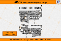 AR15 Snake Pattern Firearms Gun Laser Engraving Design Files