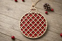 Arabesque Christmas Bauble SVG, Laser Cut Ornament File Product Image 2