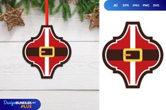 Santa Cloth Arabesque Tile Ornament, Christmas Ornament Product Image 1