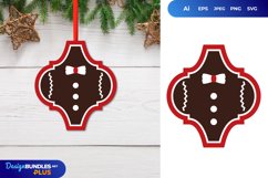 Gingerbread Cloth Arabesque Tile Ornament, Christmas Decor Product Image 1