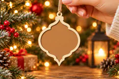 Arabesque Christmas Ornament SVG, Laser Cut Glowforge File Product Image 1