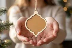 Arabesque Christmas Ornament SVG, Laser Cut Glowforge File Product Image 2