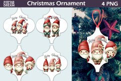 Gnomes Arabesque Ornament | Retro Gnomes Christmas Ornament Product Image 1