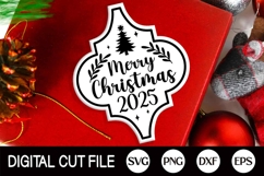 Merry Christmas 2025 SVG, Arabesque Ornament, Xmas 2025 SVG Product Image 2