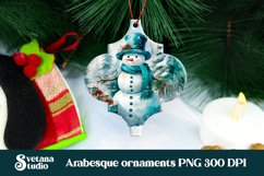 Arabesque Christmas ornament PNG | Snowman arabesque tiles