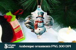 Arabesque Christmas Snowman ornament sublimation