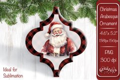 Arabesque tiles Christmas ornament Sublimation Santa PNG Product Image 1