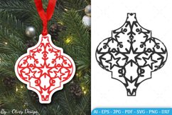 Arabesque Snowflake Ornament SVG | Ornament Christmas SVG Product Image 1