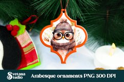 Arabesque Christmas owl ornaments sublimation PNG design Product Image 1