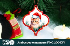 Cute cat arabesque Christmas ornaments sublimation