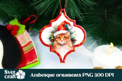 Cute cat arabesque Christmas ornaments sublimation PNG