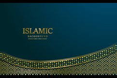 Arabic islamic golden ornament arabesque border background Product Image 2