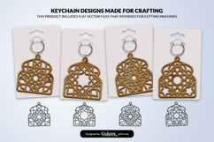 Arabic Arch Pattern Keychain SVG | 4 Digital Laser Cut Te Product Image 1