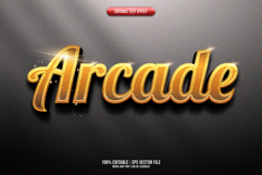 Arcade gold 3D editable text effect Product Image 1