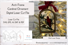 Arch Frame Cardinal Ornament - Laser Cut File Product Image 1