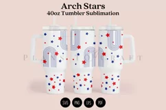 arch star 4th of july  40oz quencher tumbler sublimation full wrap high resolution transparant background
