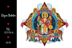 christening, vintage, religious, heaven, communion, faith, sacrament, saviour, epiphany, christian, evangelical, orthodox, greek, art, saint, holy, king, baptism, confirmation, angels, religion, sky, illustration, god, blessing, byzantine