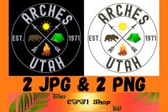 Arches National Park Png, Retro US National Park T Shirt Product Image 1