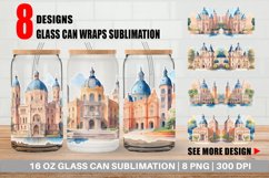 Architecture Landmarks Glass Can Wraps Product Image 1