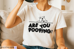 Funny Bathroom Cat Hand-Drawn SVG PNG Design Product Image 2