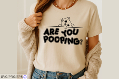 Funny Bathroom Cat Hand-Drawn SVG PNG Design Product Image 3