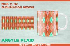 Argyle Tartan Plaid Mug Sublimation Designs. Mug Wrap PNG Product Image 1