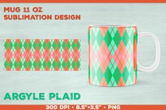 Argyle Tartan Plaid Mug Sublimation Designs. Mug Wrap PNG Product Image 1