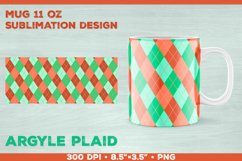 Argyle Tartan Plaid Mug Sublimation Designs. Mug Wrap PNG Product Image 1